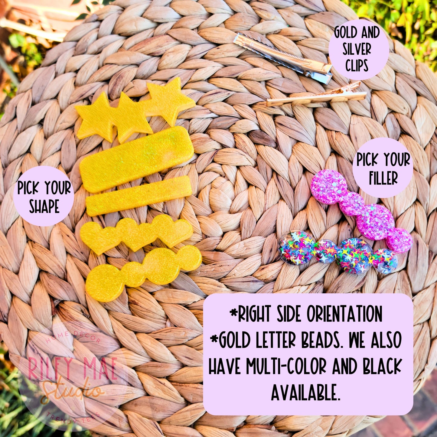 GLITTER HAIR Single Clip | Personalized & Custom Hair Clip for Gifts, Letter Beads