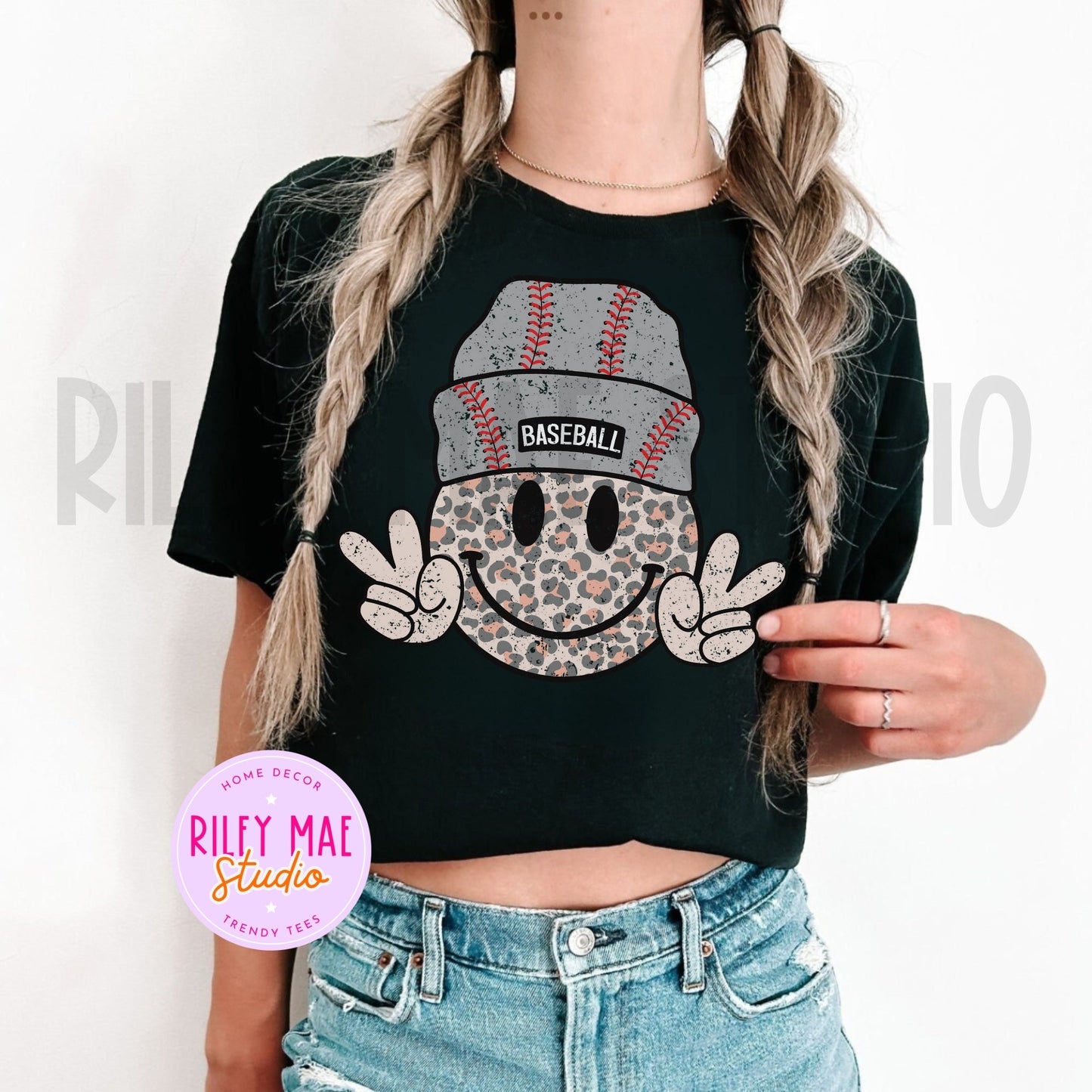 Baseball Smiley Face Retro Mascot Sweatshirt