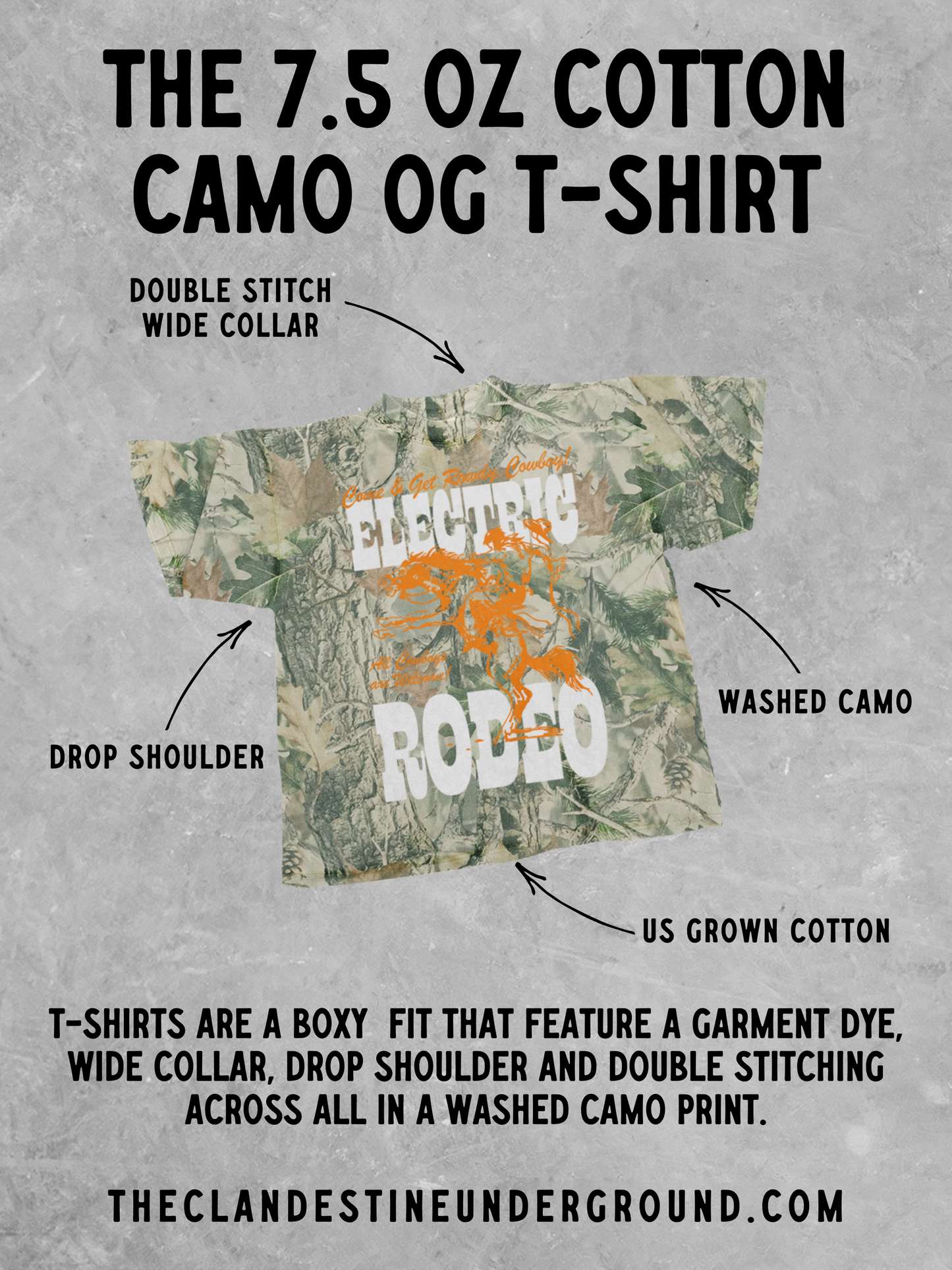 Underground Original Design: Camo 90's Tennessee VOLS Vintage Boxy TShirt
