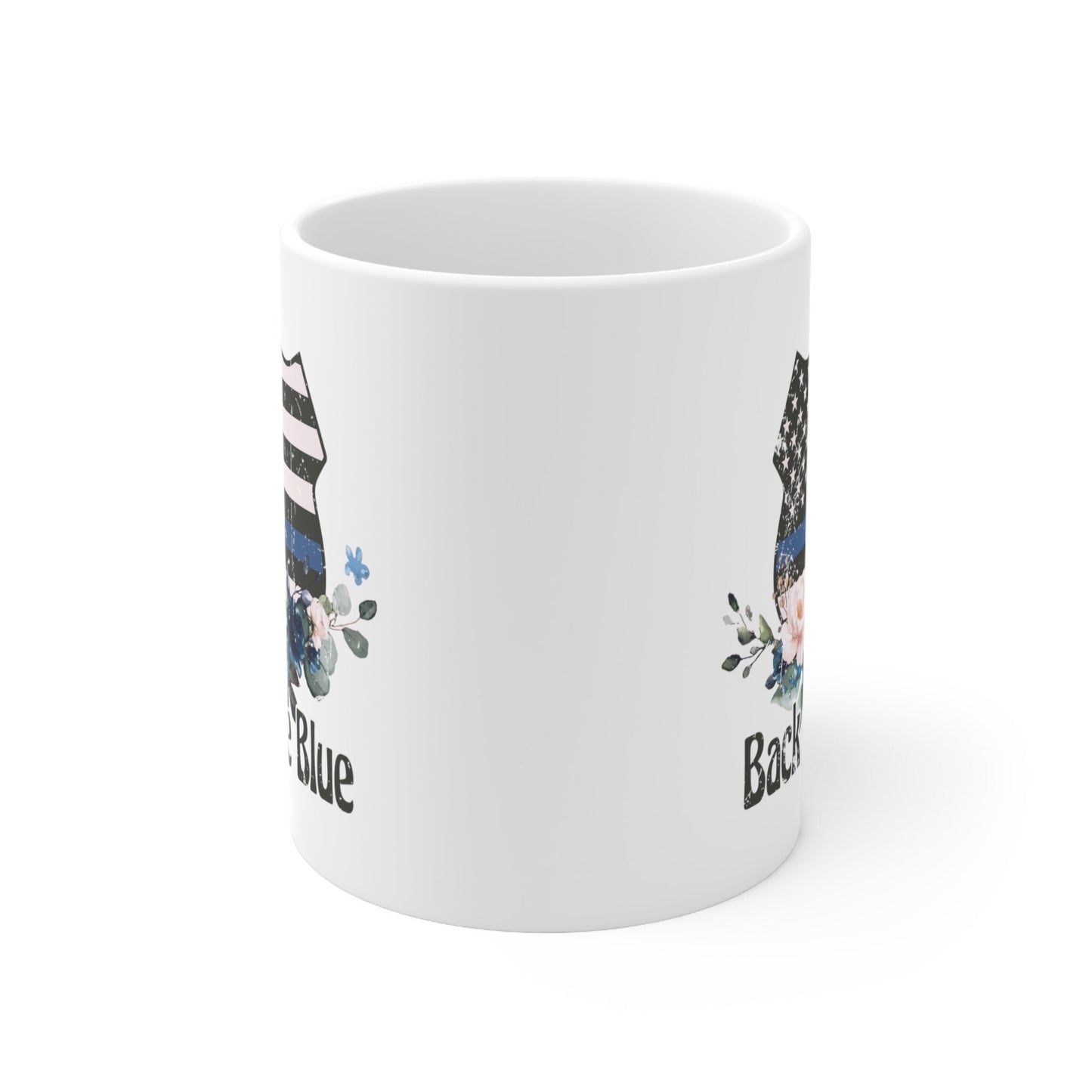 Back The Blue Floral Mug