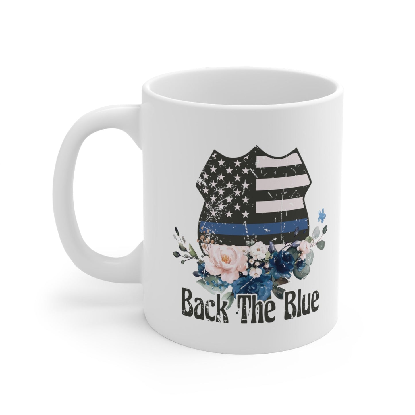 Back The Blue Floral Mug