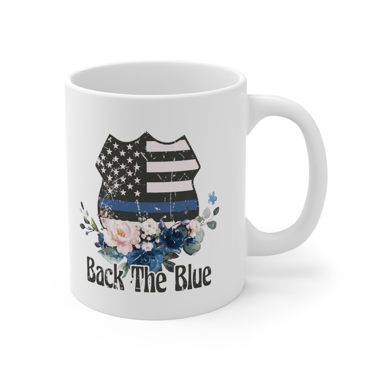 Back The Blue Floral Mug