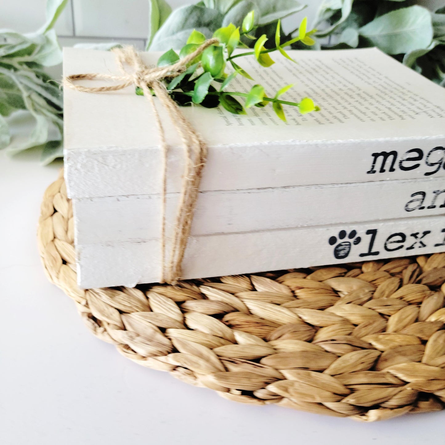 Custom Stamped Farmhouse Bookstack