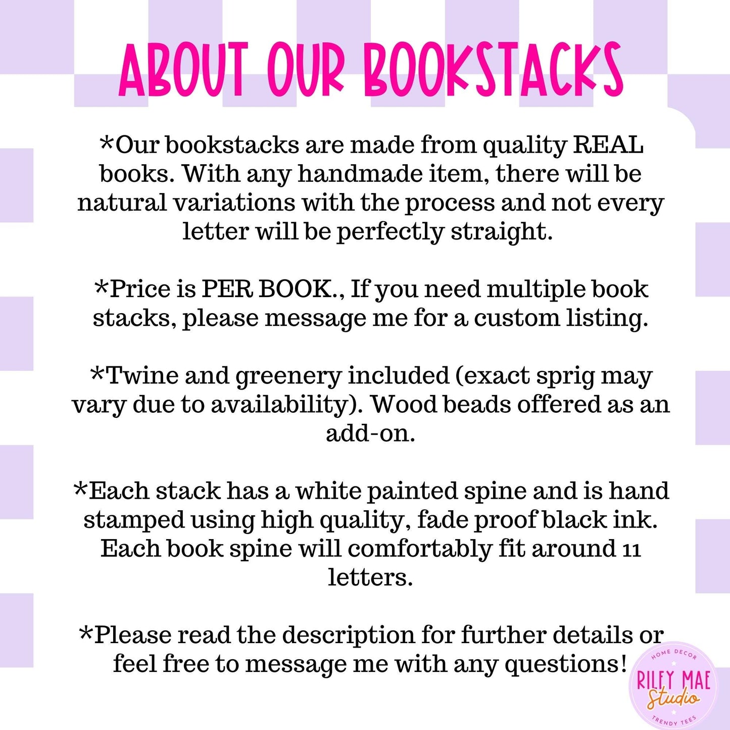Custom Stamped Farmhouse Bookstack