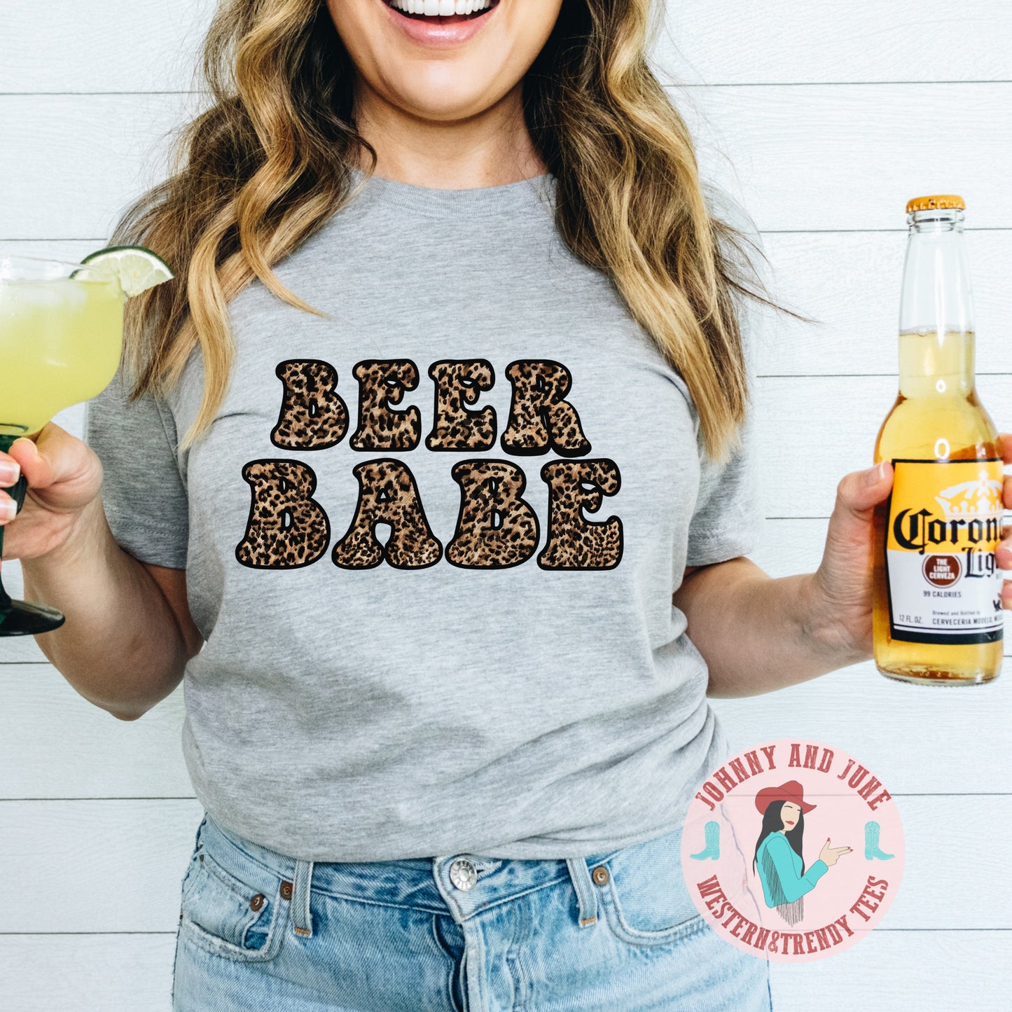 Beer Babe Cheetah Print Shirt