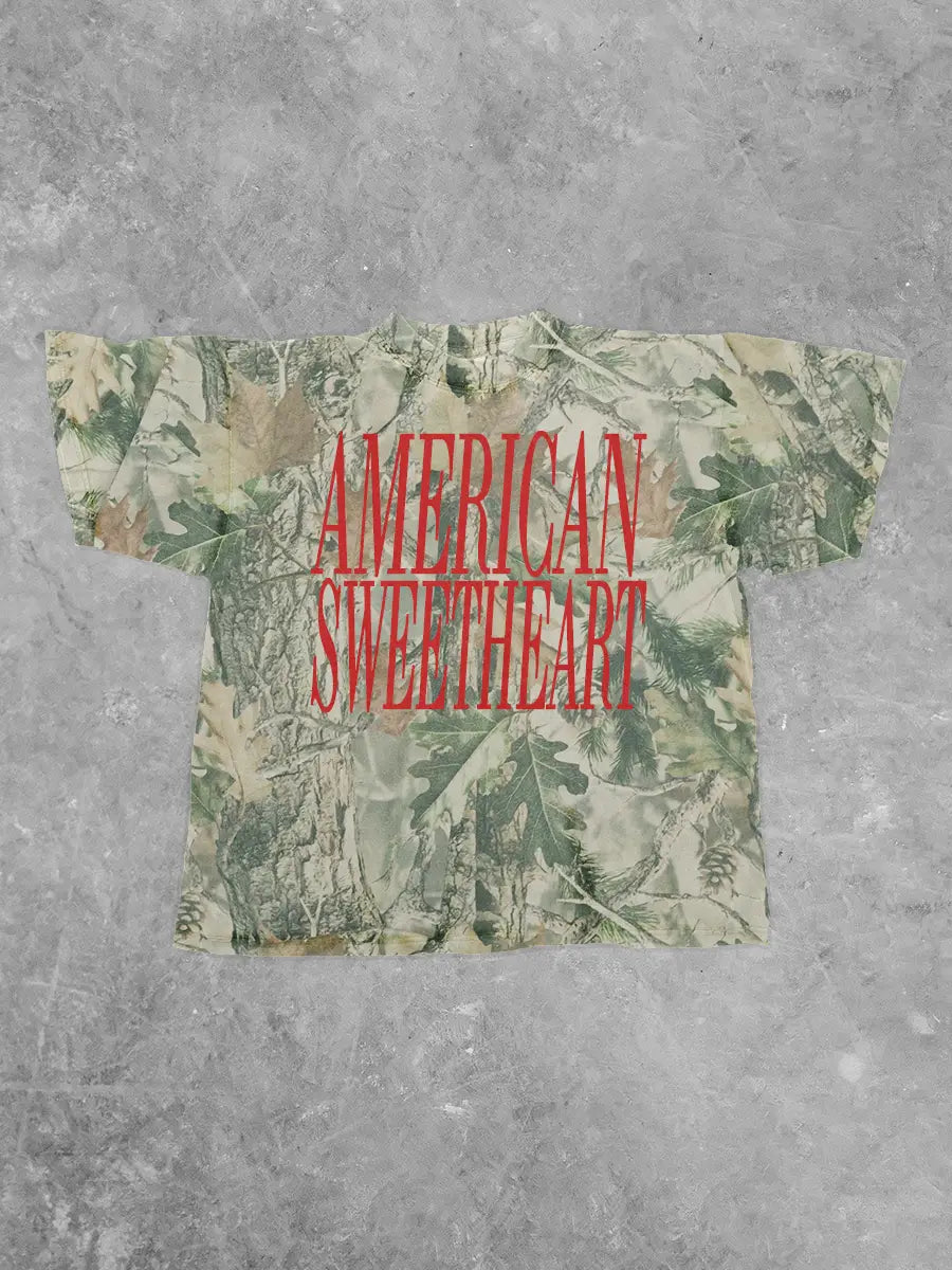Underground Original Design: American Sweetheart, Camo Western Boxy Cotton TShirt