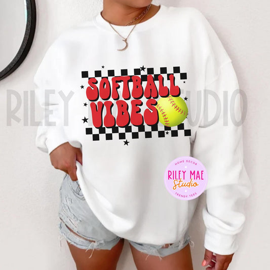 Gameday Vibes Softball Retro Sweatshirt