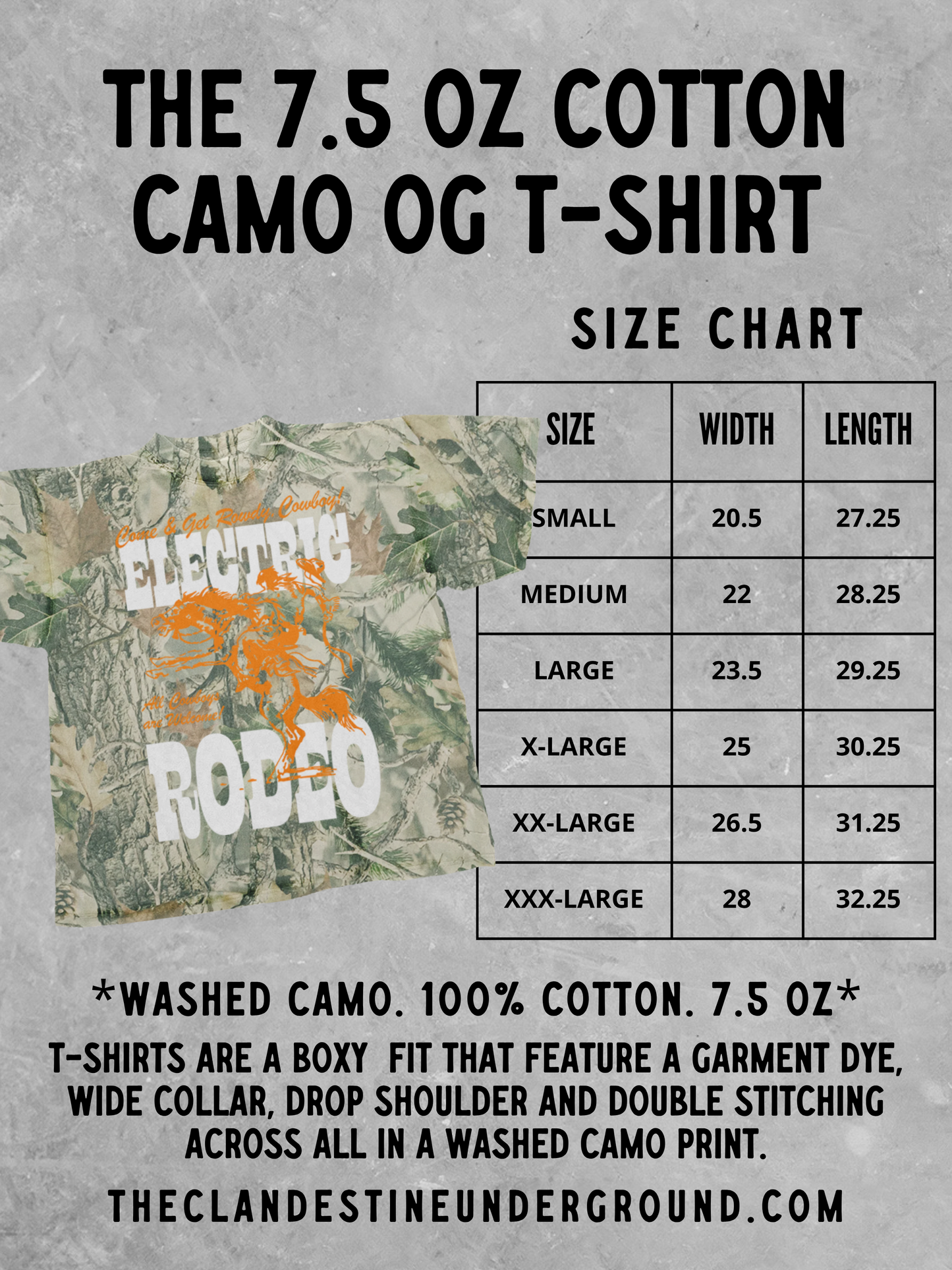 Underground Original Design: LOVER Puff, Camo Western Boxy Cotton TShirt