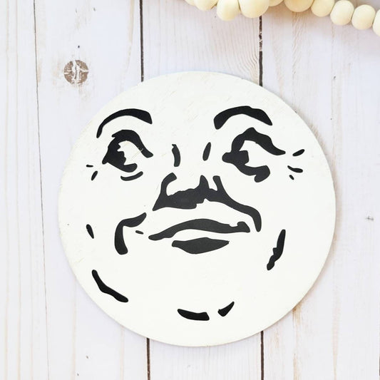 Man in the Moon Vintage Round Sign