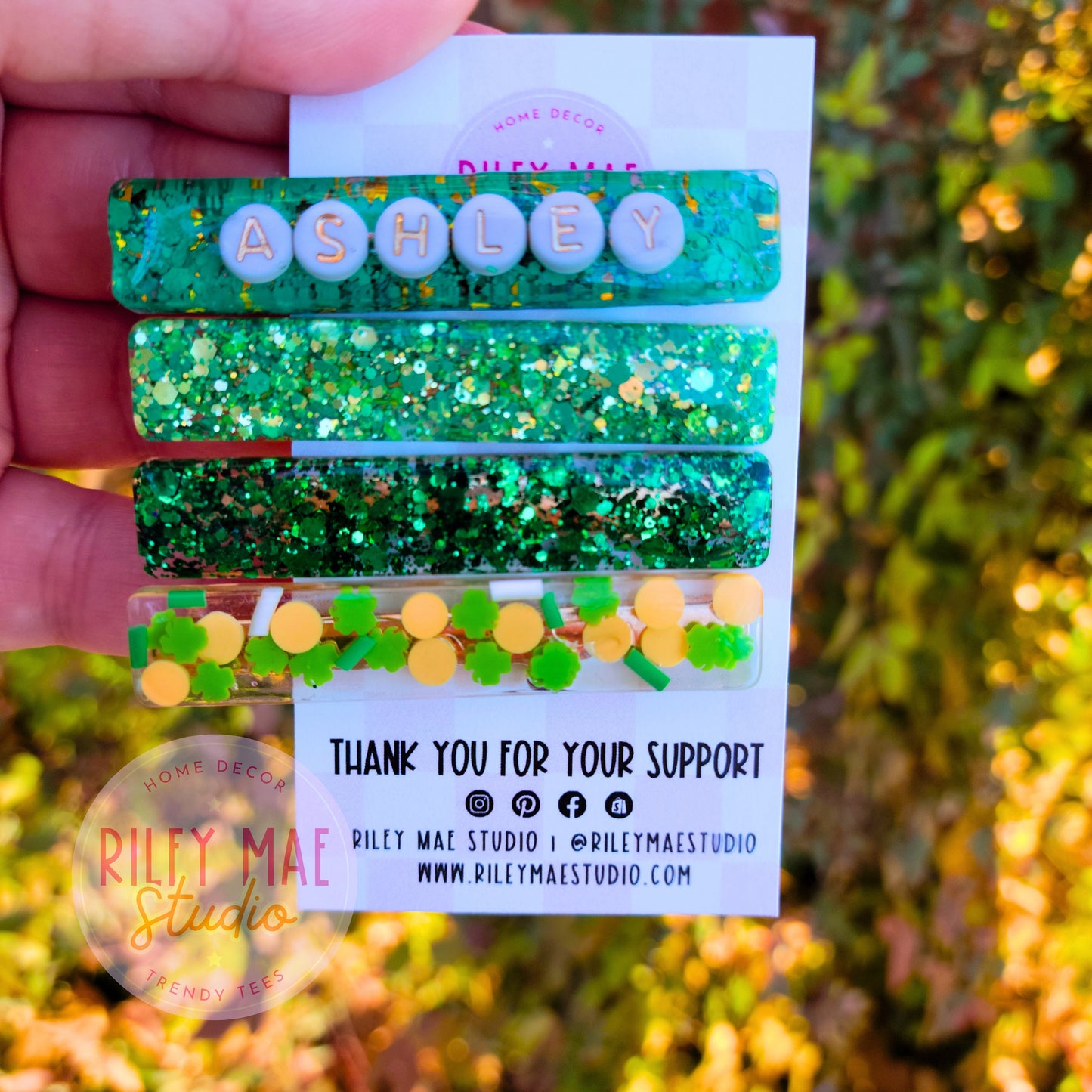 St. Patrick's Day Glitter Hair Barrette