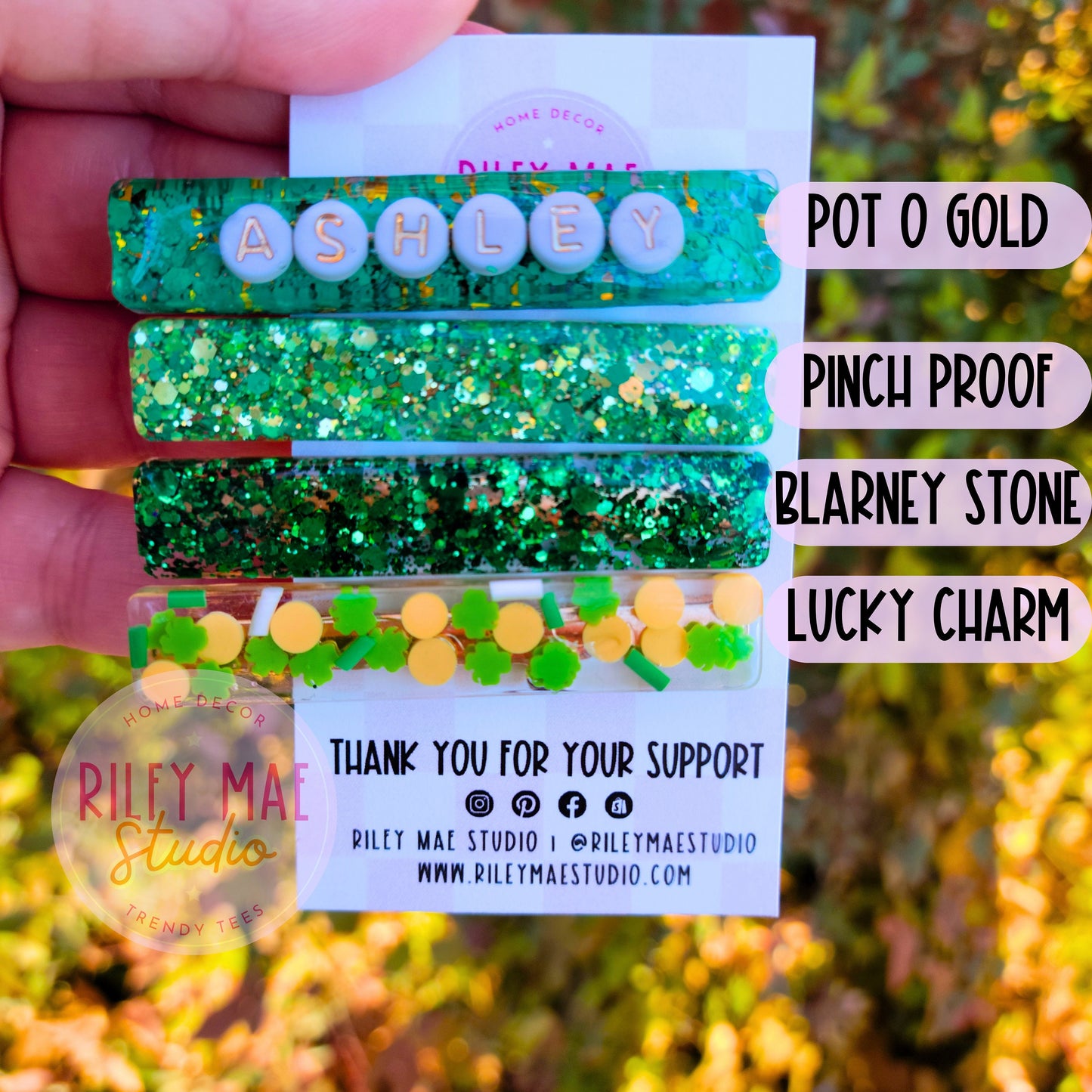 St. Patrick's Day Glitter Hair Barrette