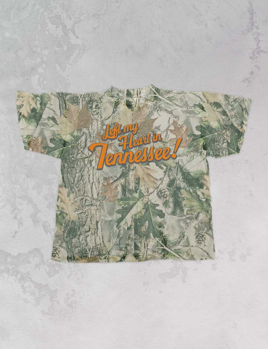 Underground Original Design: Left My Heart in Tennessee Camo Boxy Cotton TShirt