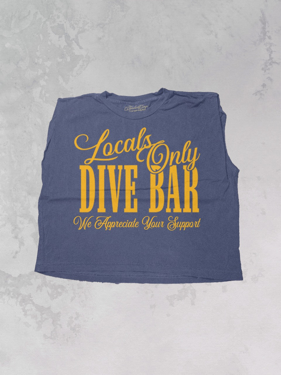 Underground Original Design: Locals Only Dive Bar Vintage Cropped Muscle Tank