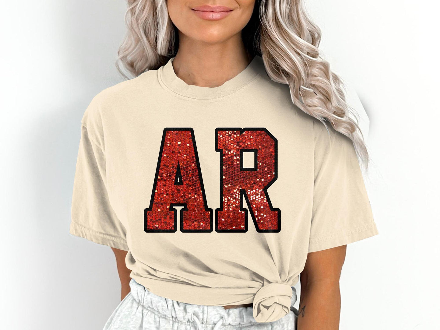 Arkansas Comfort Colors Gameday Shirt, Arkansas Faux Sequin Shirt,