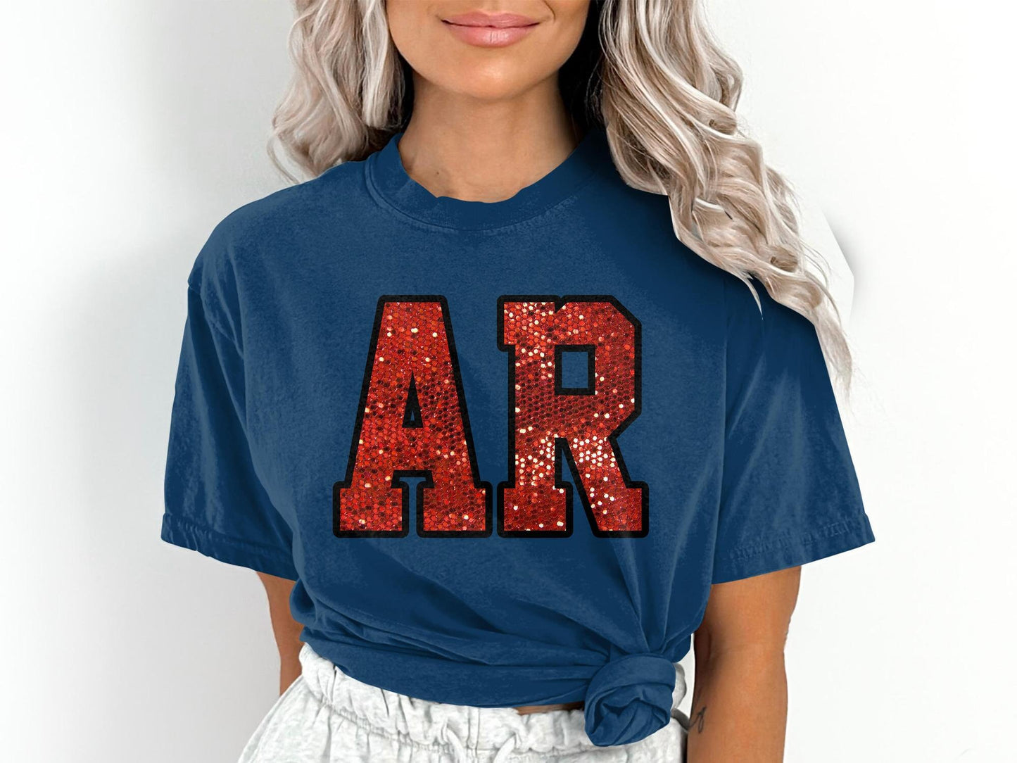 Arkansas Comfort Colors Gameday Shirt, Arkansas Faux Sequin Shirt,
