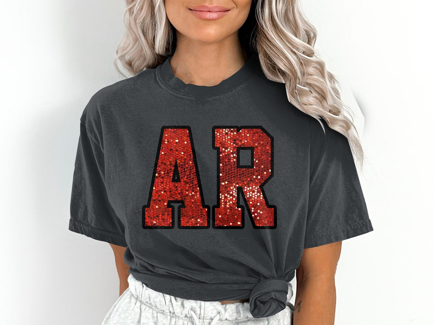 Arkansas Comfort Colors Gameday Shirt, Arkansas Faux Sequin Shirt,