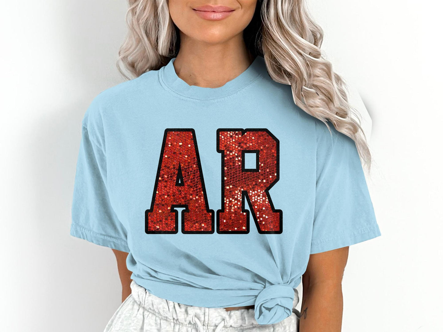Arkansas Comfort Colors Gameday Shirt, Arkansas Faux Sequin Shirt,
