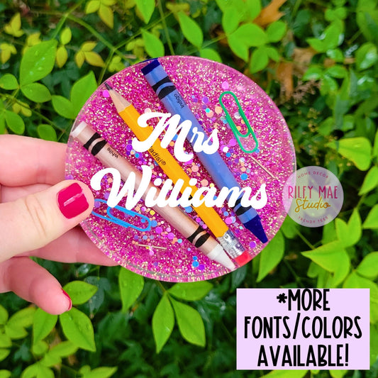 Personalized Teacher Appreciation Resin Coaster