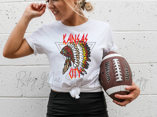 Kansas City Distressed Football Shirt