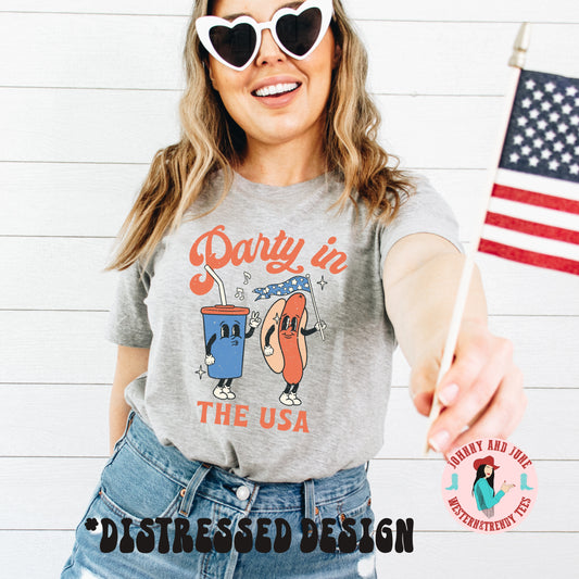 Party in the USA Shirt Distressed